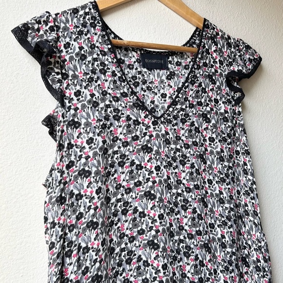 Zadig & Voltaire Black Pink Floral Ringo Print Dress Small Eve Sz S - Picture 3 of 13